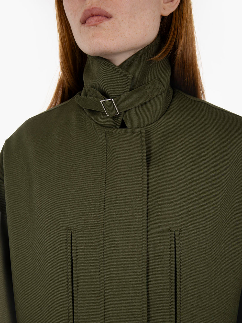 Oversized jacket with green inner vest