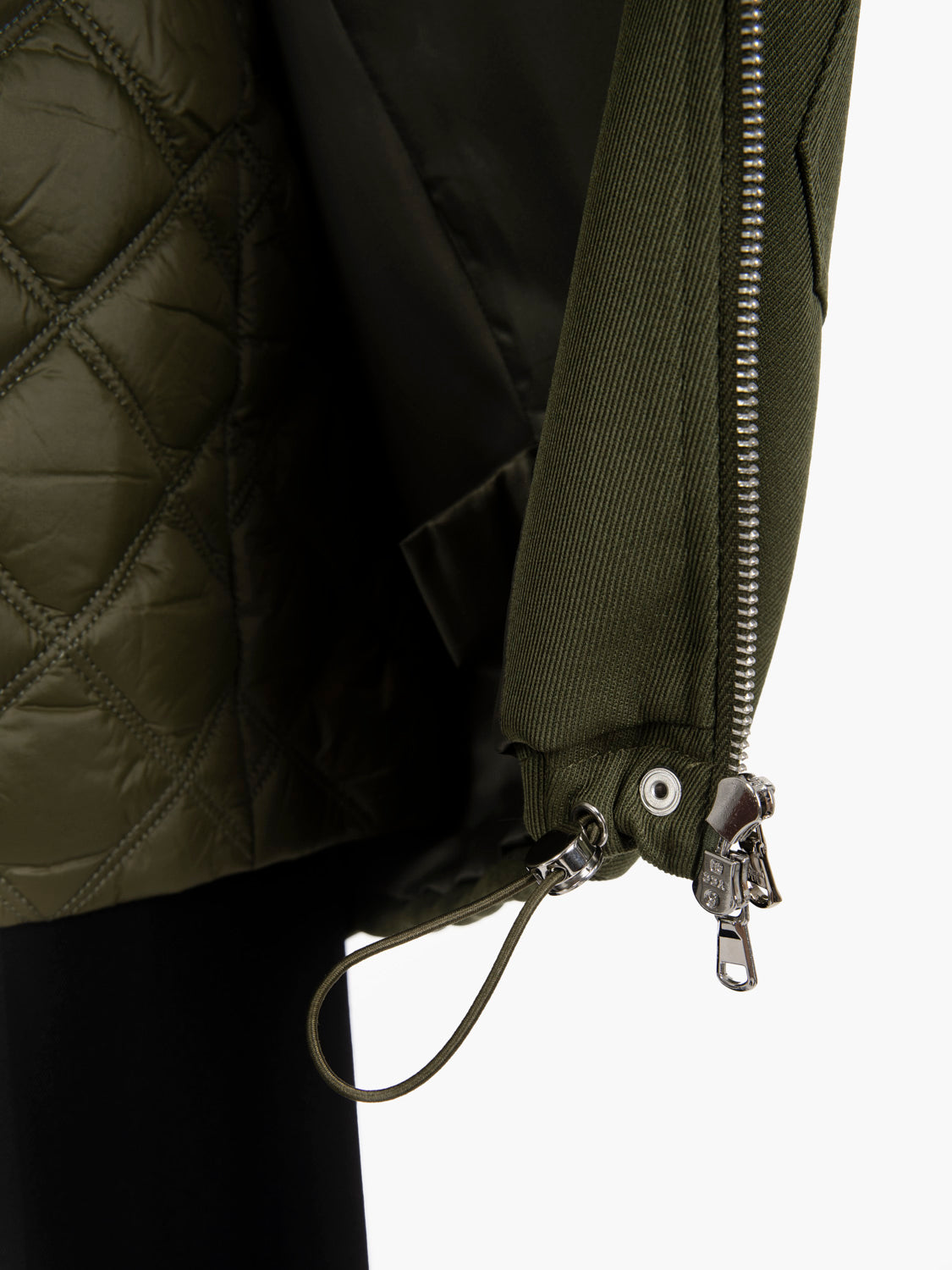 Oversized jacket with green inner vest