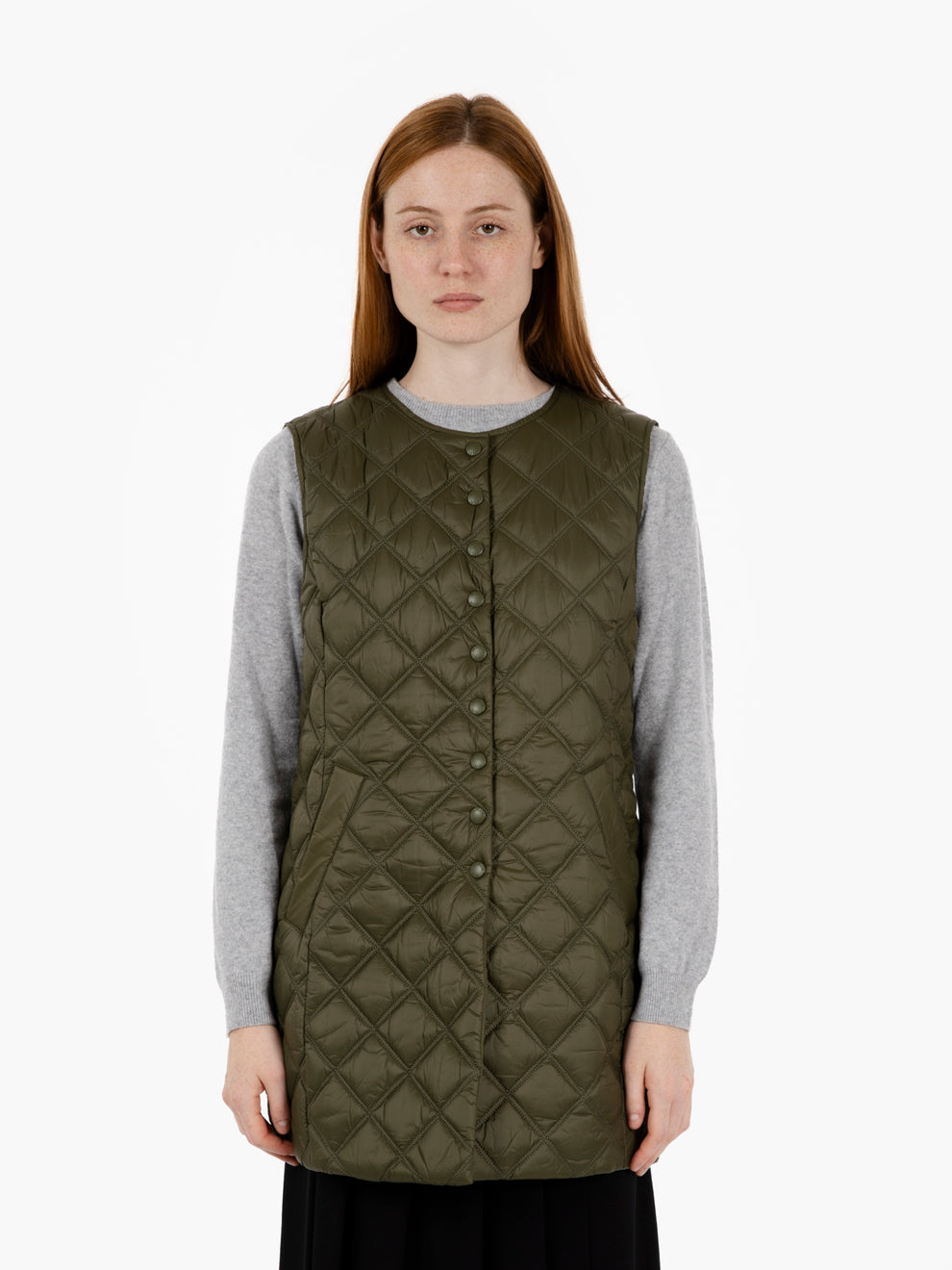 Oversized jacket with green inner vest