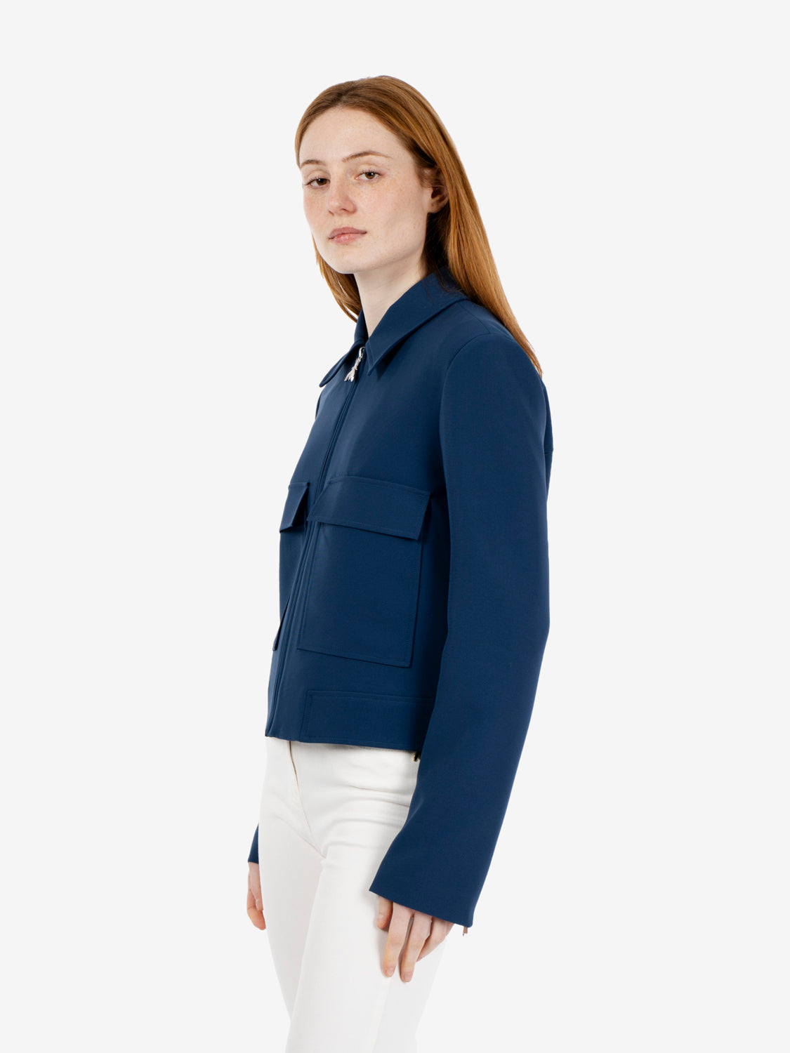 Giacca sporty in twill lagoon / orange