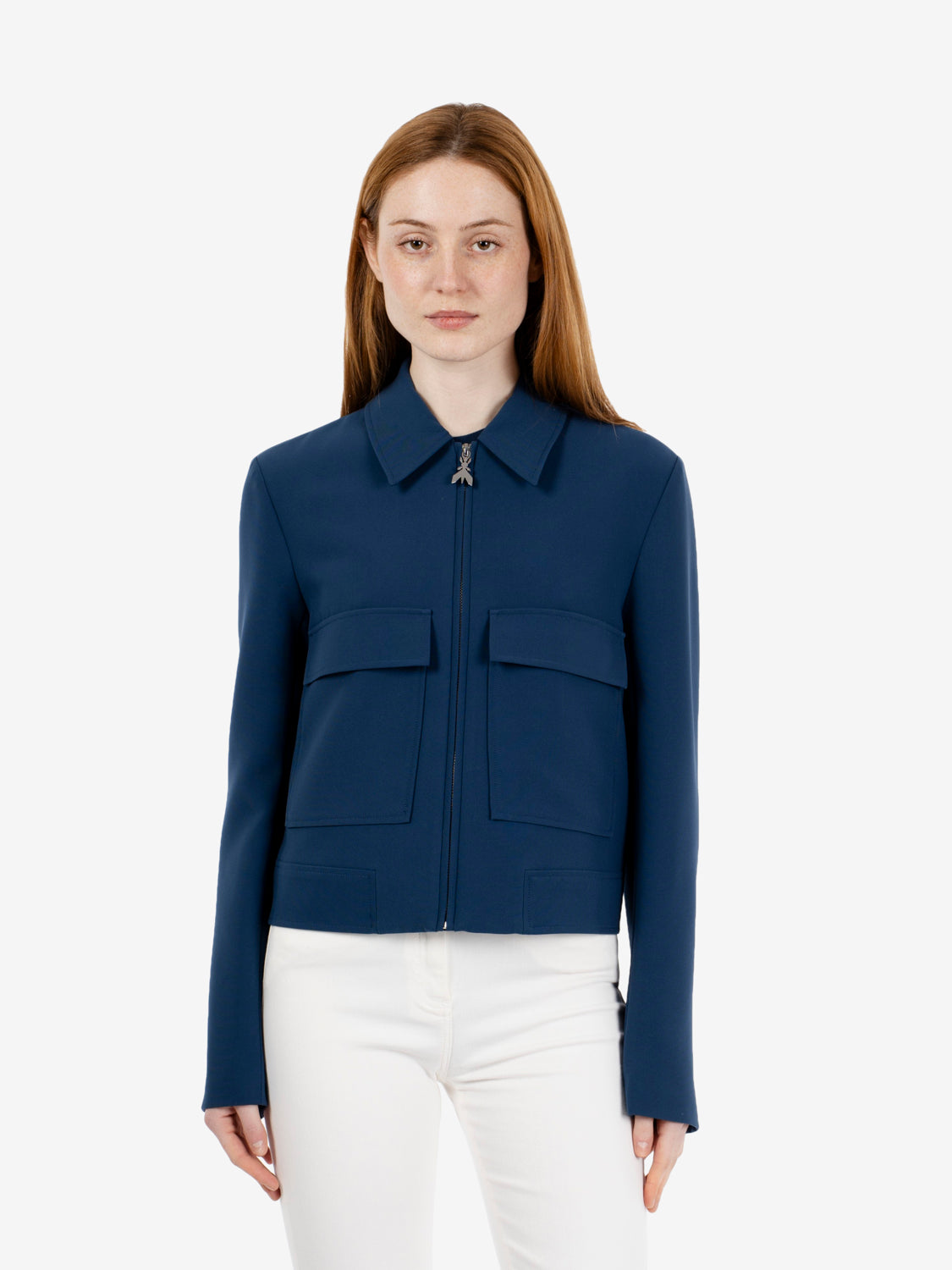 Giacca sporty in twill lagoon / orange