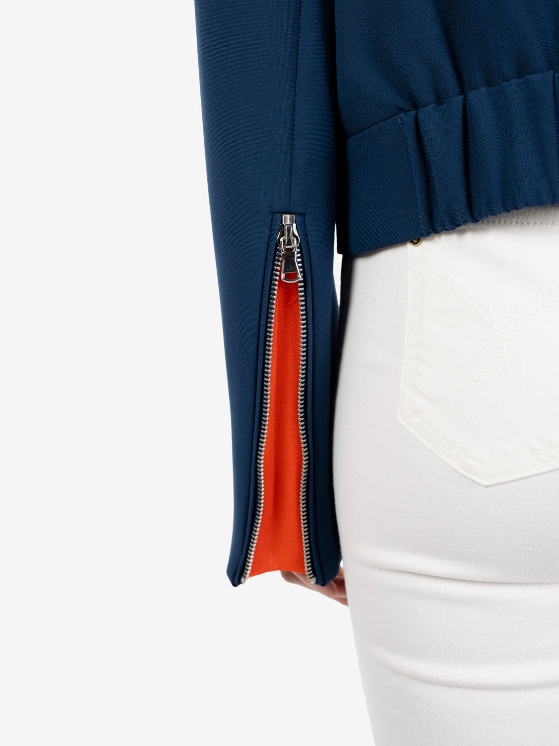 Giacca sporty in twill lagoon / orange