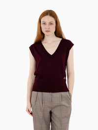 Purple / red V-neck vest