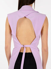 PATRIZIA PEPE - Gilet in tessuto sablè crêpe iris lilac