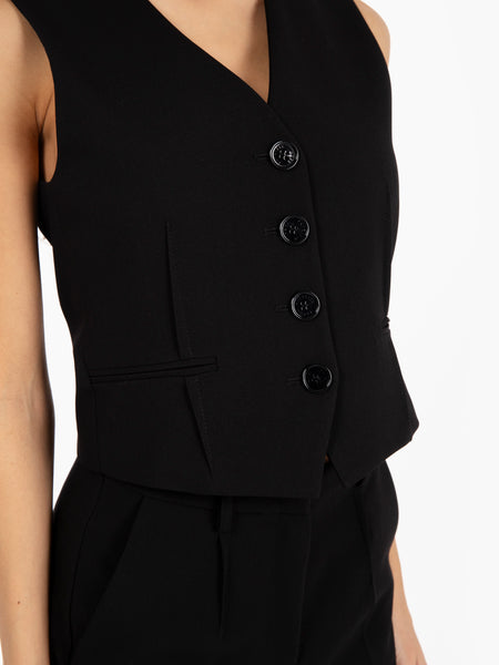 Gilet in twill stretch nero