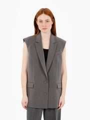 PATRIZIA PEPE - Gilet monopetto gray melange