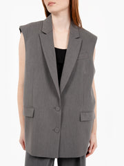 PATRIZIA PEPE - Gilet monopetto gray melange