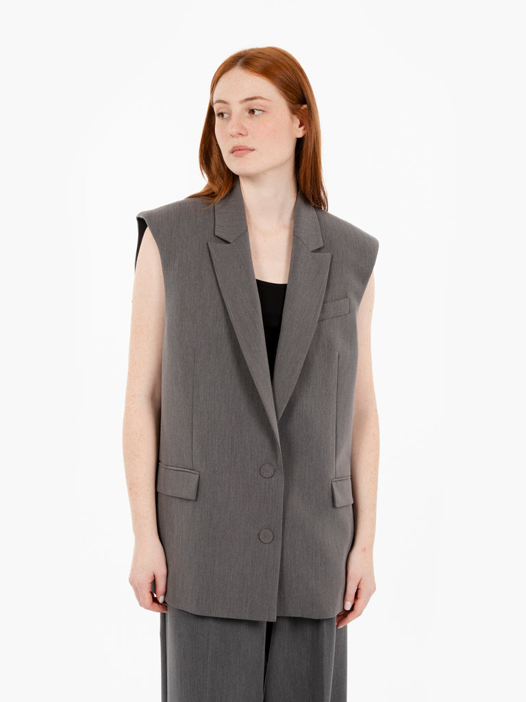 PATRIZIA PEPE - Gilet monopetto gray melange