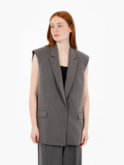 PATRIZIA PEPE - Gilet monopetto gray melange