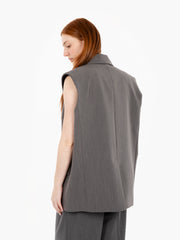 PATRIZIA PEPE - Gilet monopetto gray melange