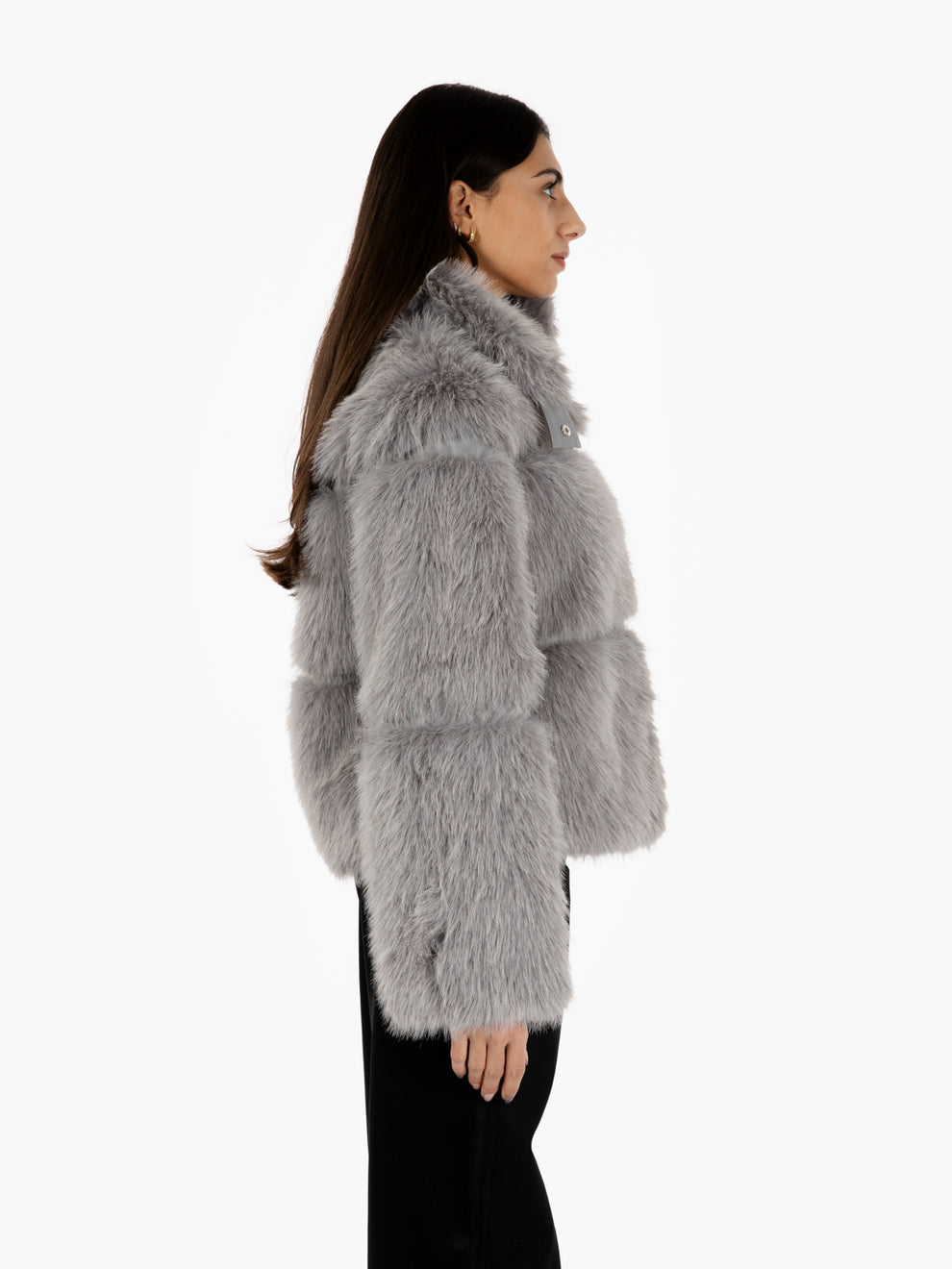 Fluffy mystery grey short jacket 