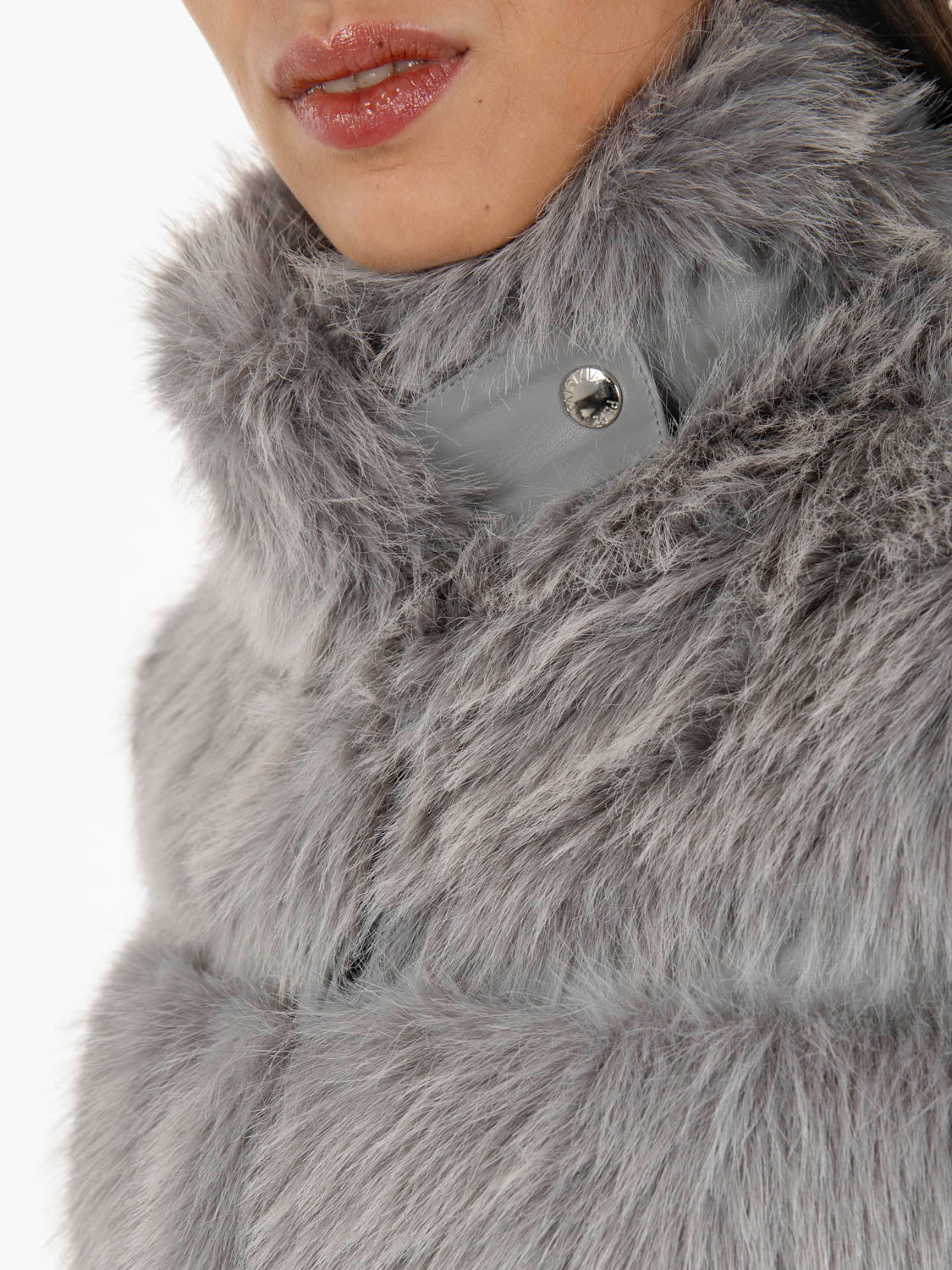 Fluffy mystery grey short jacket 