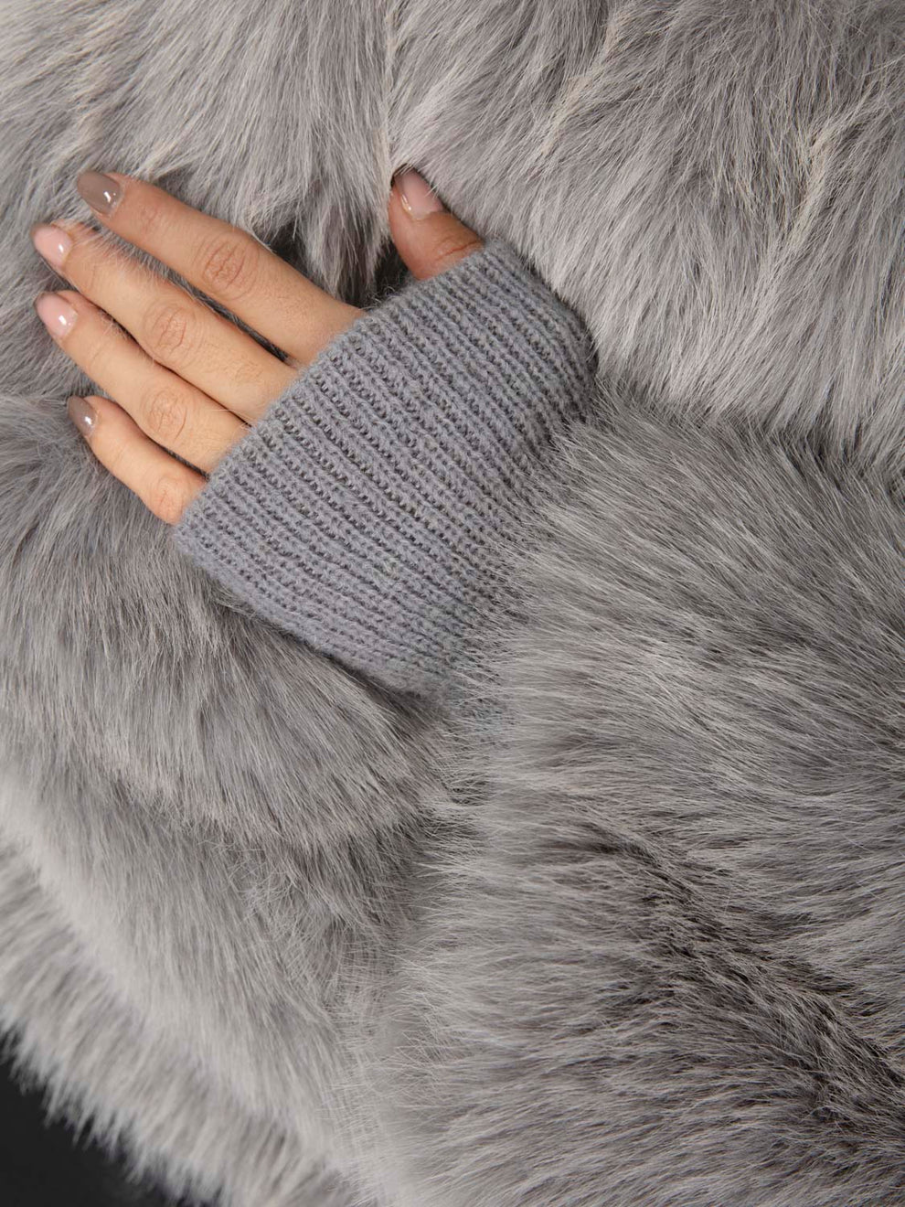 Fluffy mystery grey short jacket 