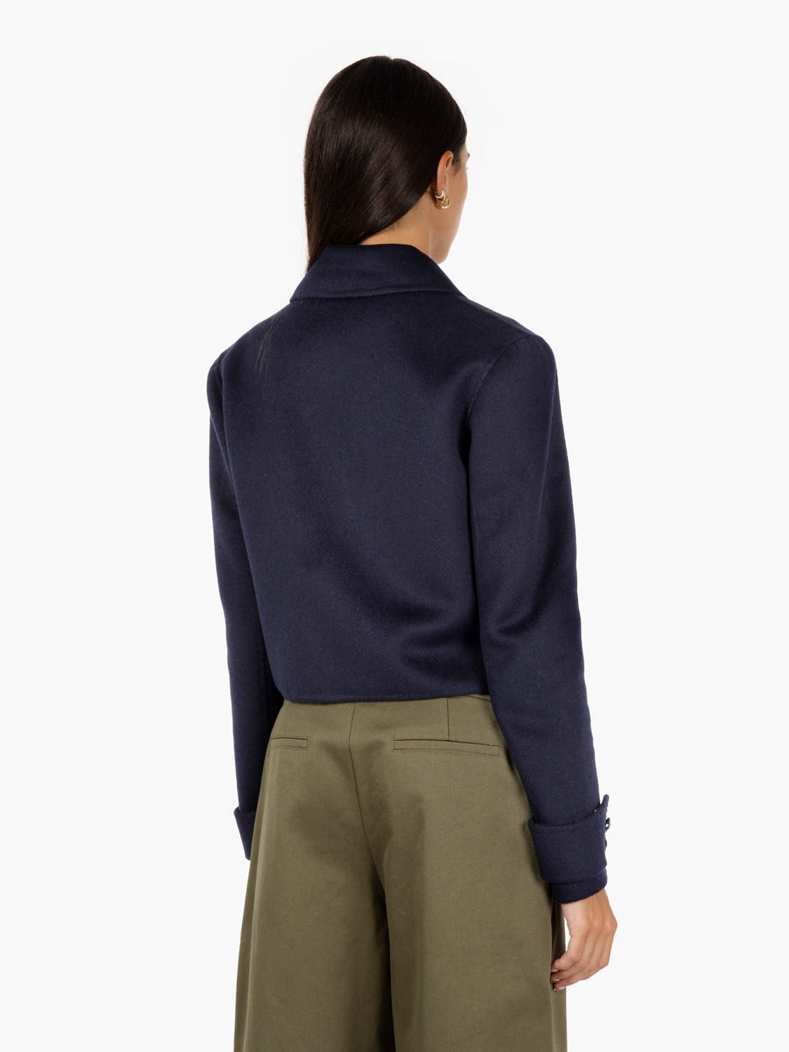 Giubbotto corto in misto lana dark navy