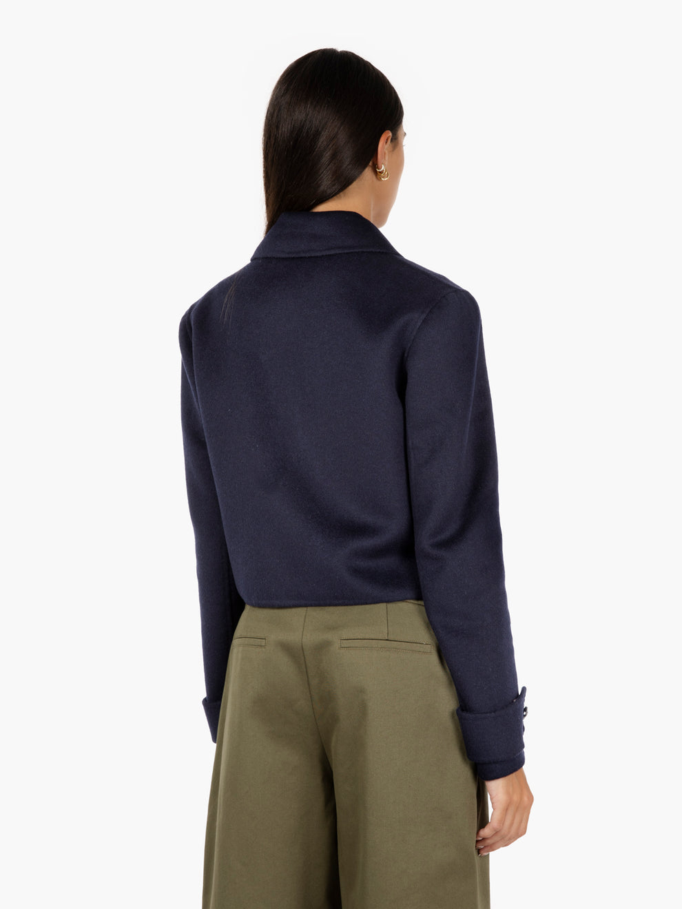 Giubbotto corto in misto lana dark navy