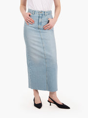 PATRIZIA PEPE - Gonna in jeans midi denim chiaro