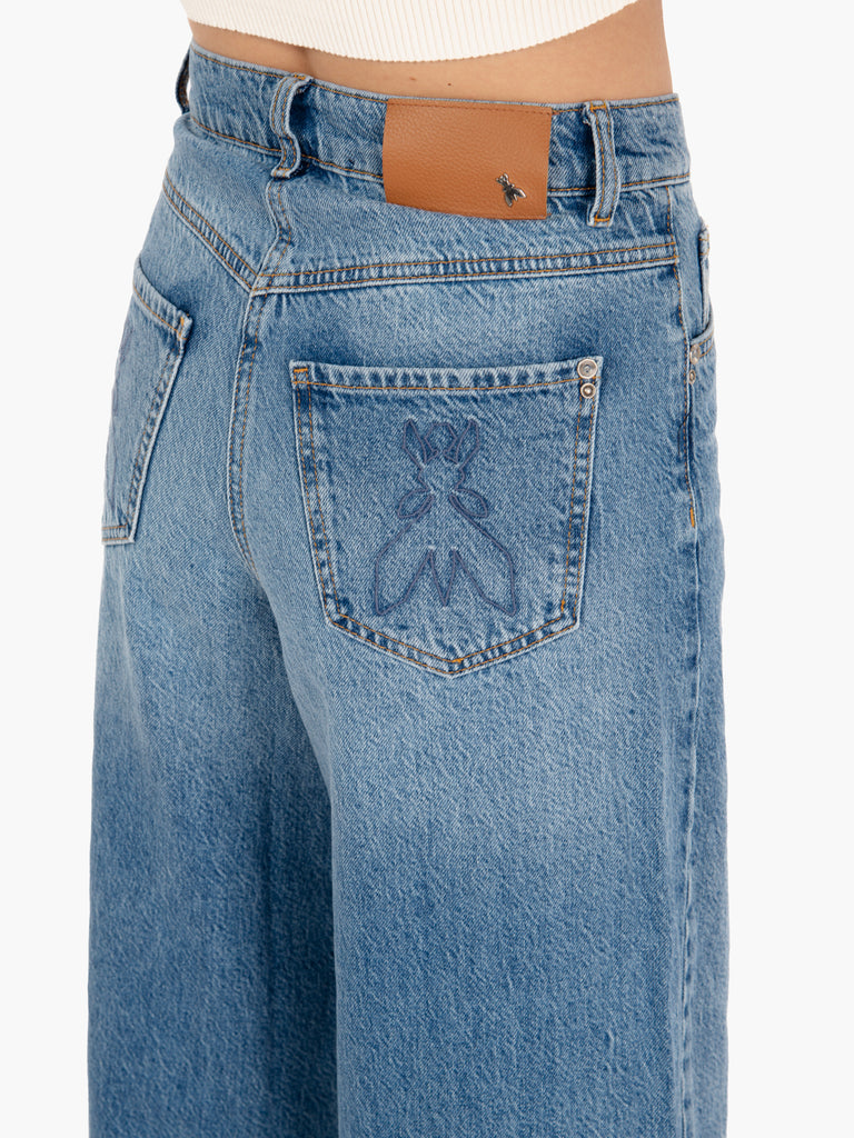 PATRIZIA PEPE - Jeans a palazzo denim blu