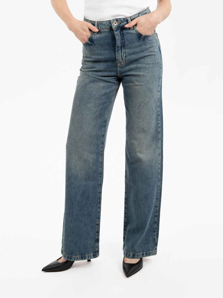 PATRIZIA PEPE - Jeans a vita alta straight fit vintage wash