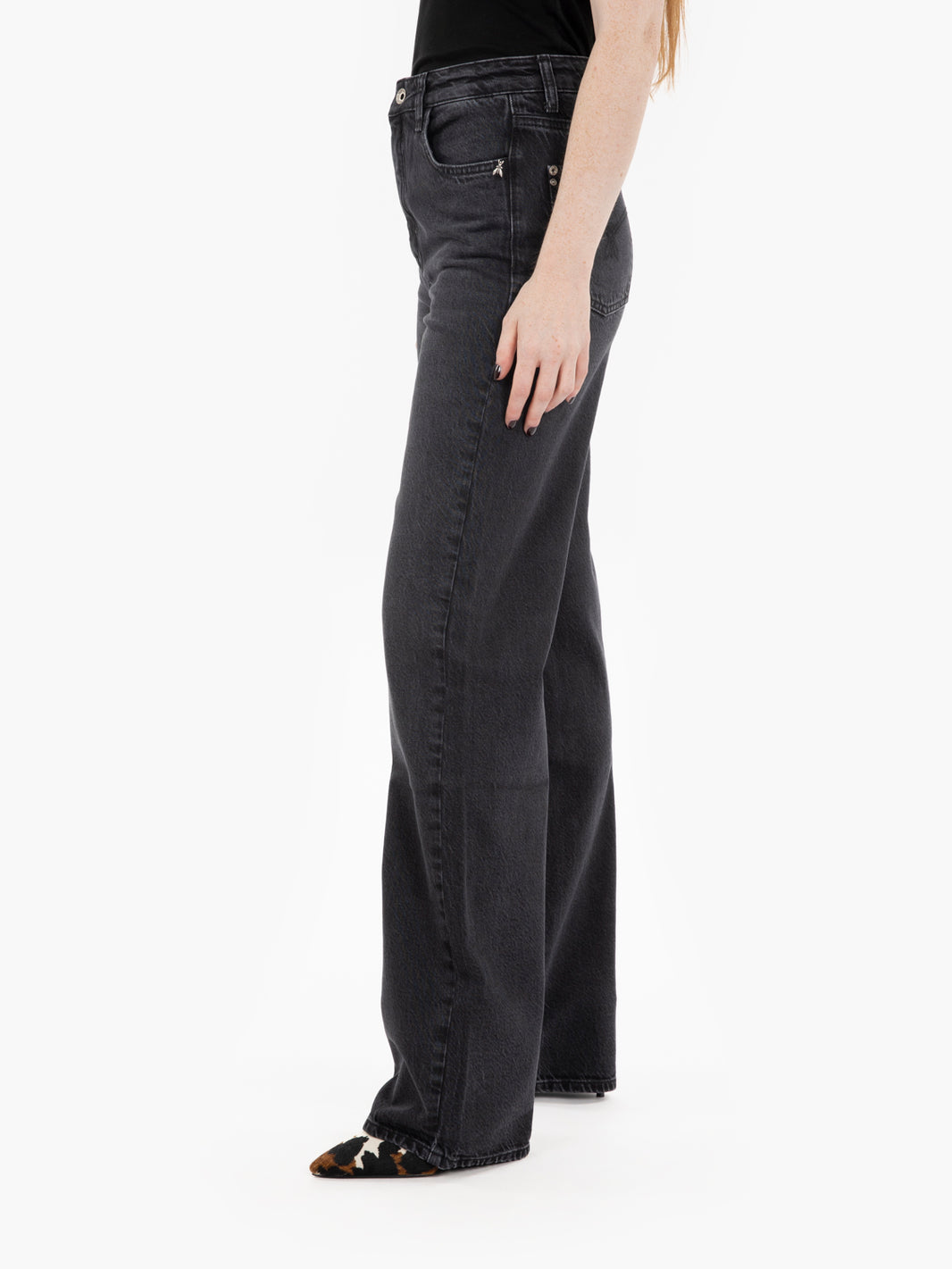 Black wash straight jeans