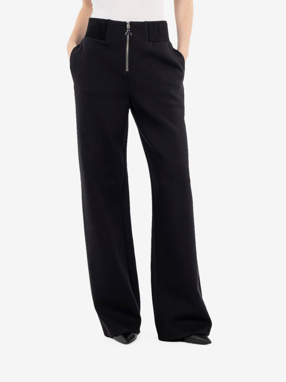 Joggers a vita alta in felpa nero