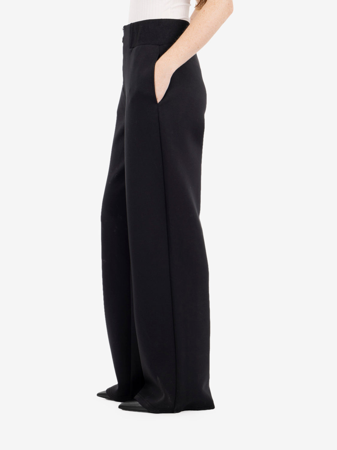 Joggers a vita alta in felpa nero