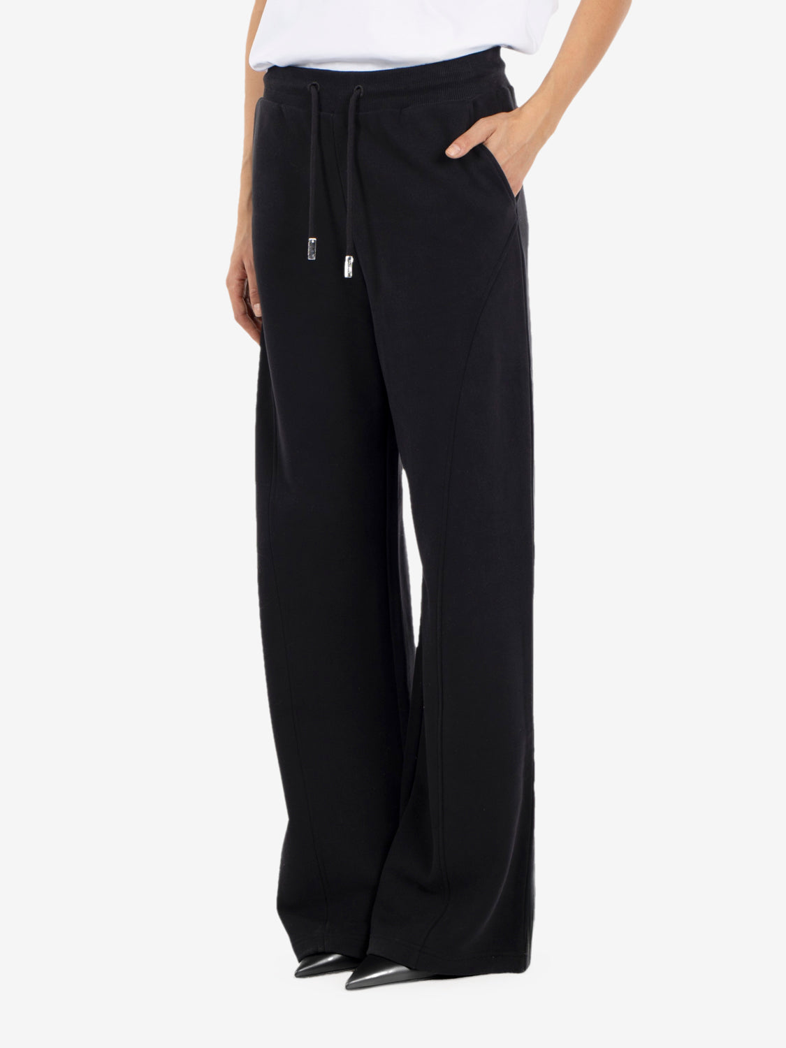 BLACK PALAZZO TROUSERS 8P0064/J079_K103