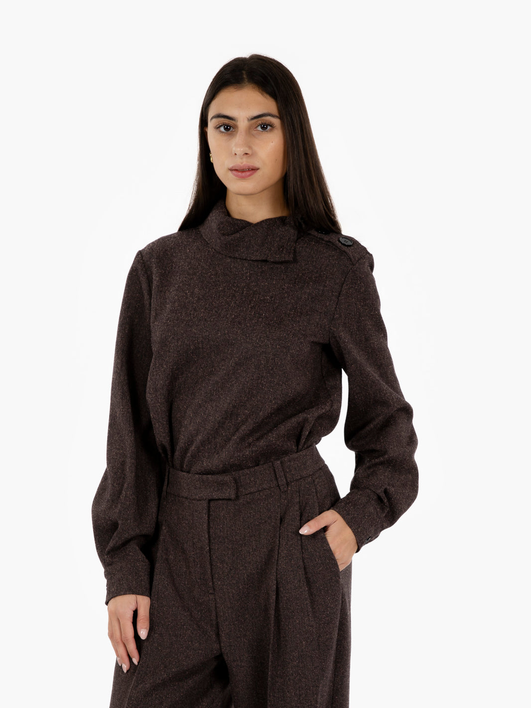 Maglia a collo alto warm beige
