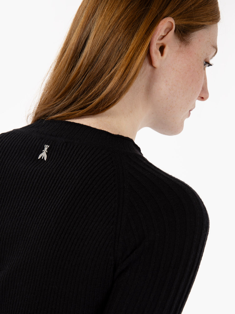 Maglia a coste wooly nero