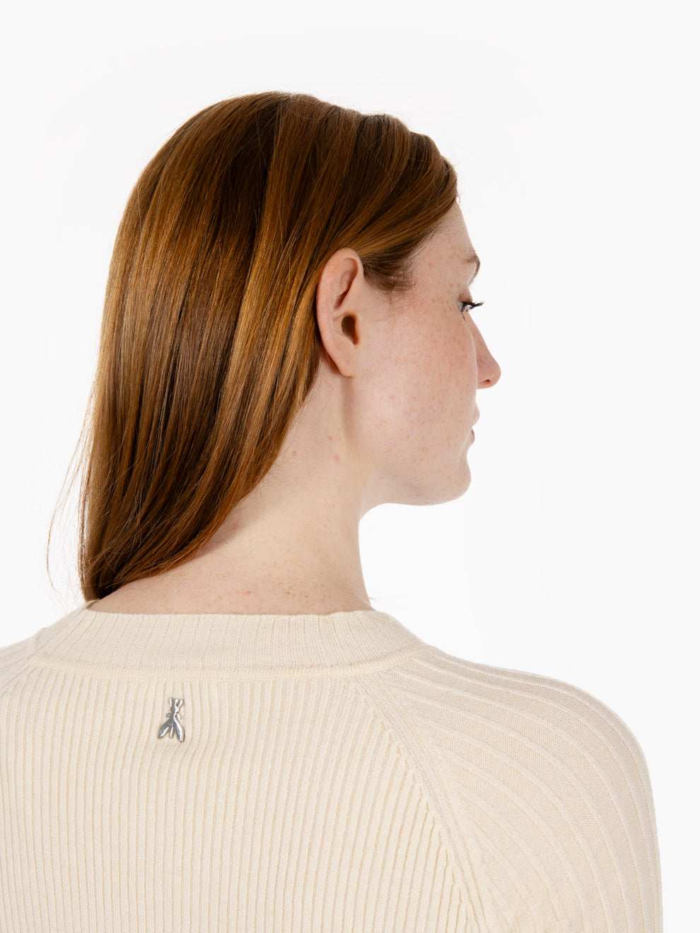 Maglia a coste wooly white