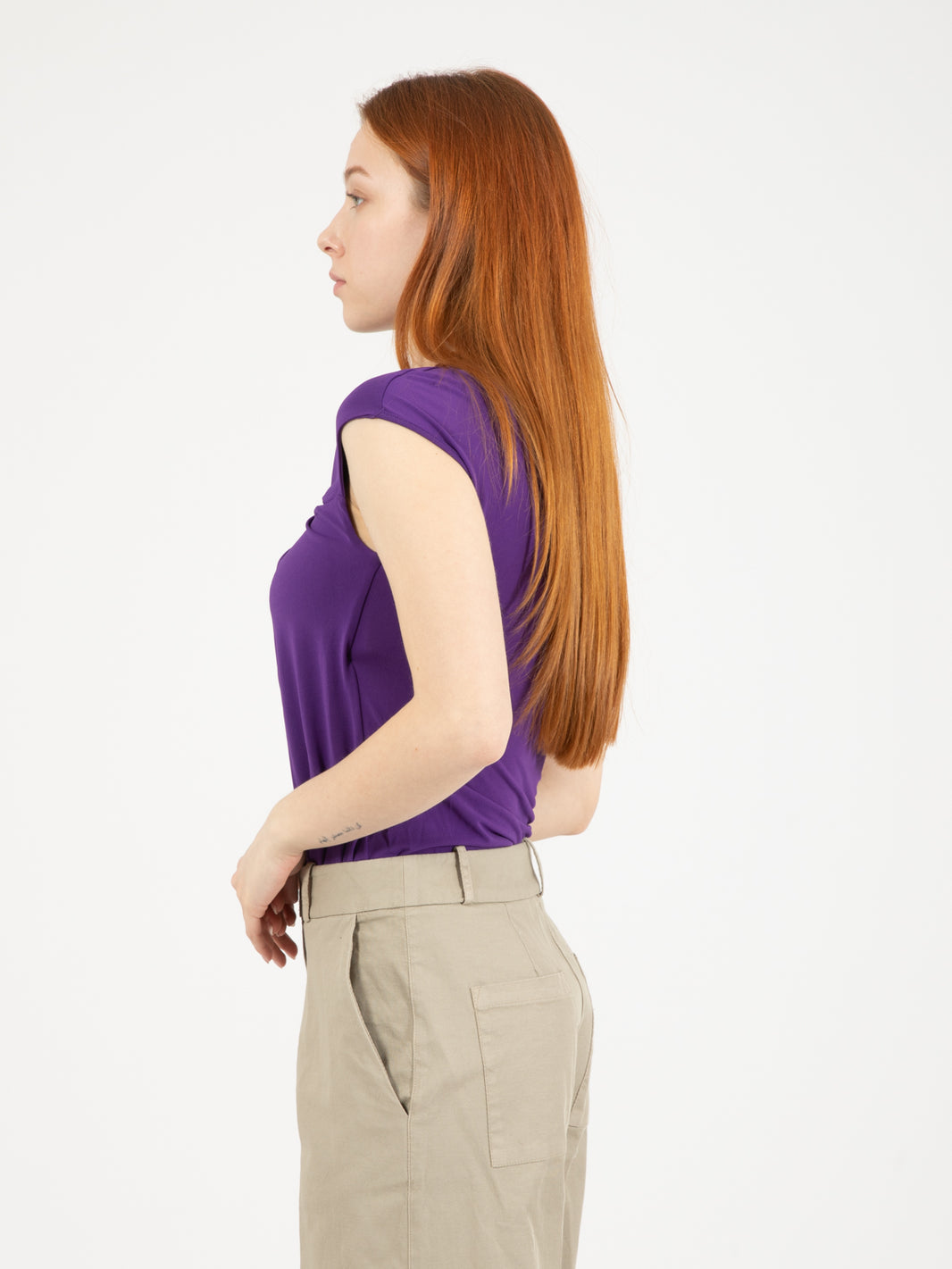 Maglia ad incrocio violet