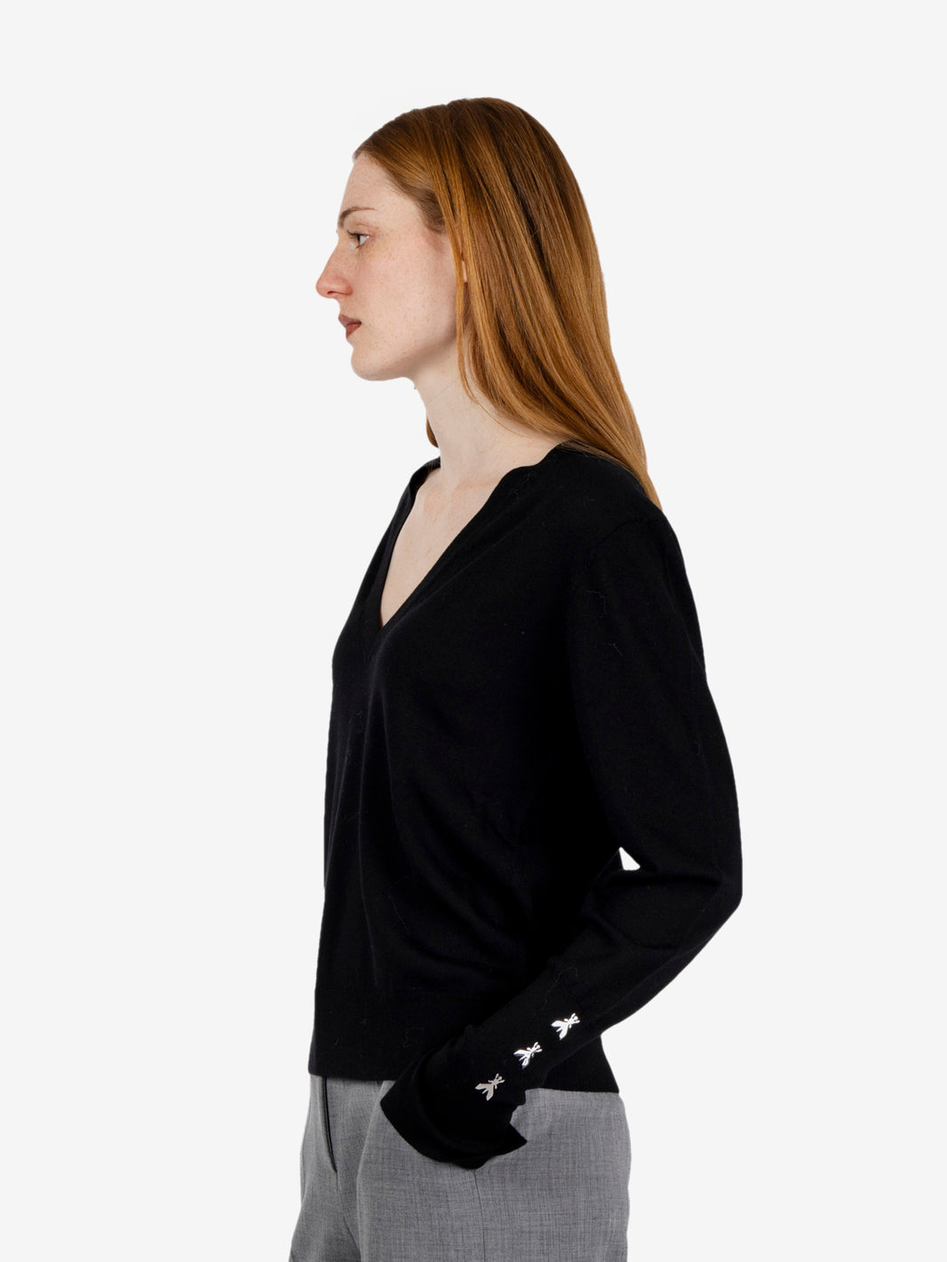 Maglia scollo V nero