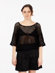 PATRIZIA PEPE - Maglia traforata over black