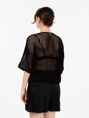 PATRIZIA PEPE - Maglia traforata over black