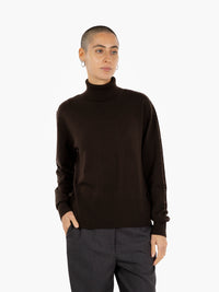 DEEP CHOCOLATE HIGH NECK SWEATER 2K0340/KM36_B856
