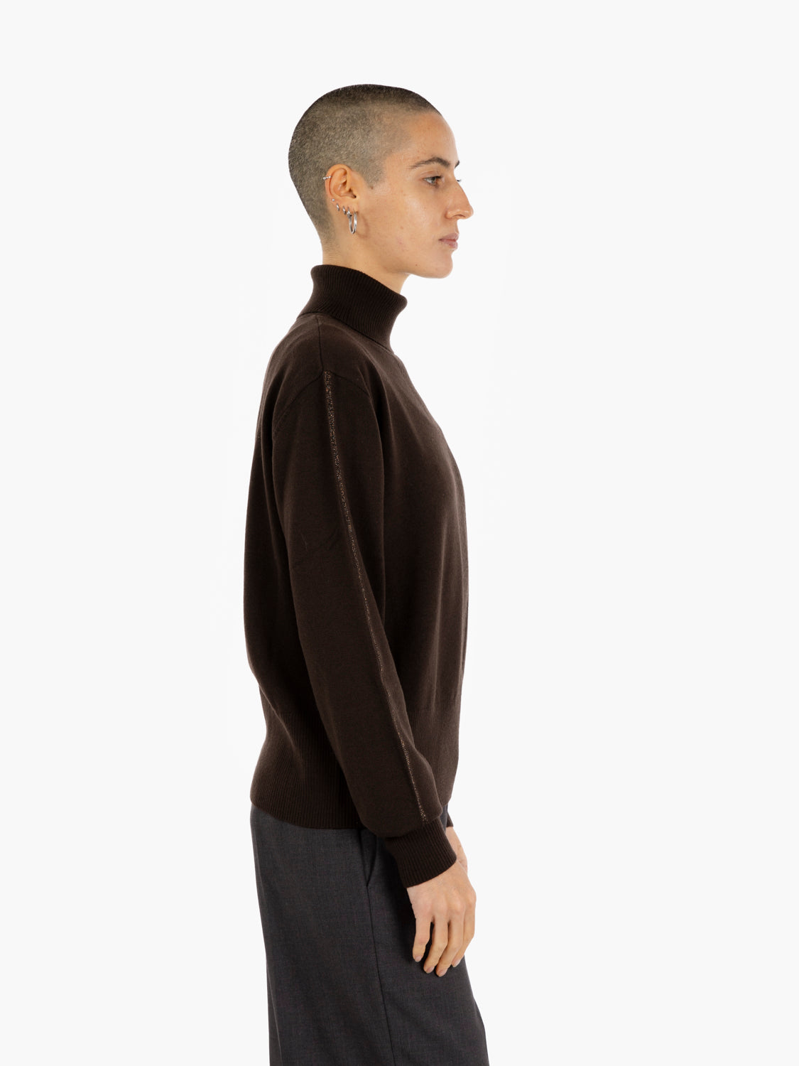 DEEP CHOCOLATE HIGH NECK SWEATER 2K0340/KM36_B856