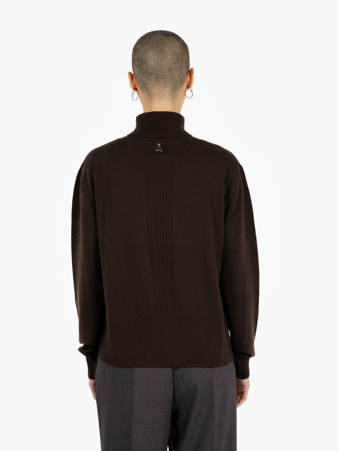 DEEP CHOCOLATE HIGH NECK SWEATER 2K0340/KM36_B856