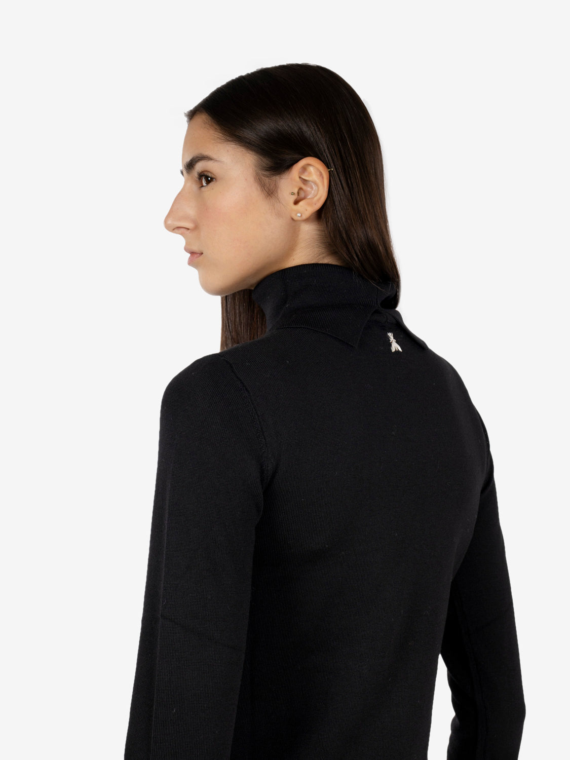 Maglione collo alto in lana nero