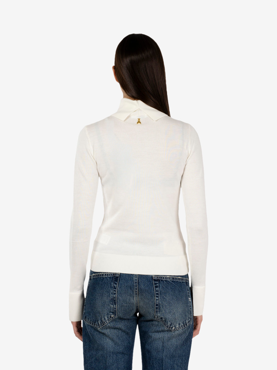 Maglione collo alto in lana vanilla ice