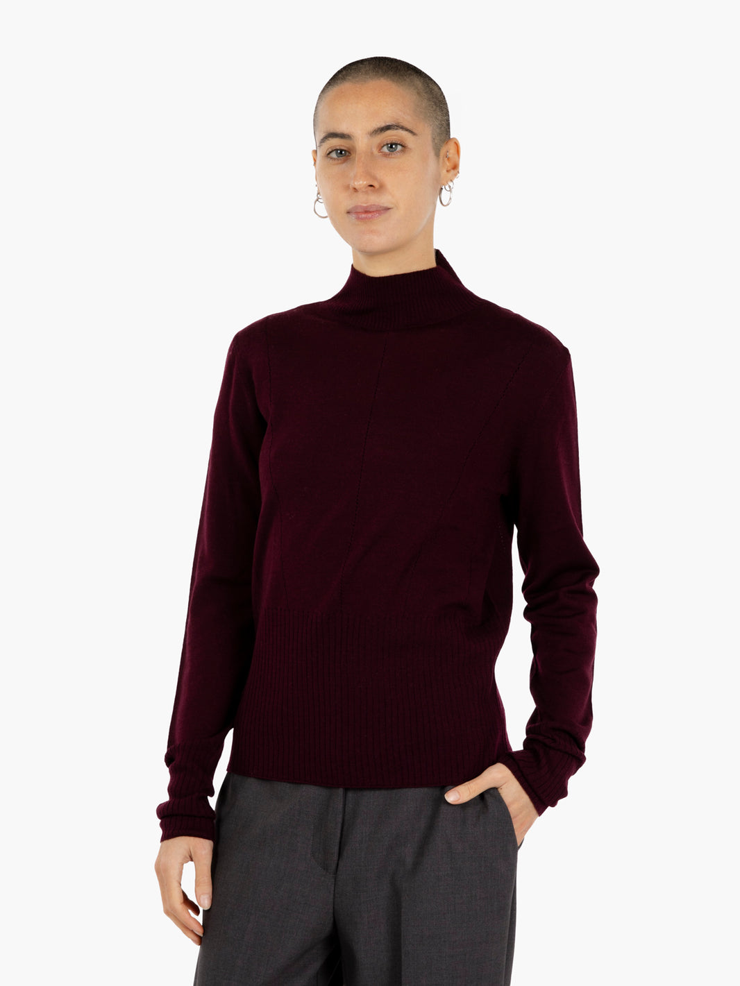 PURPLE/RED HIGH NECK SWEATER 8K0333/KM36_M536