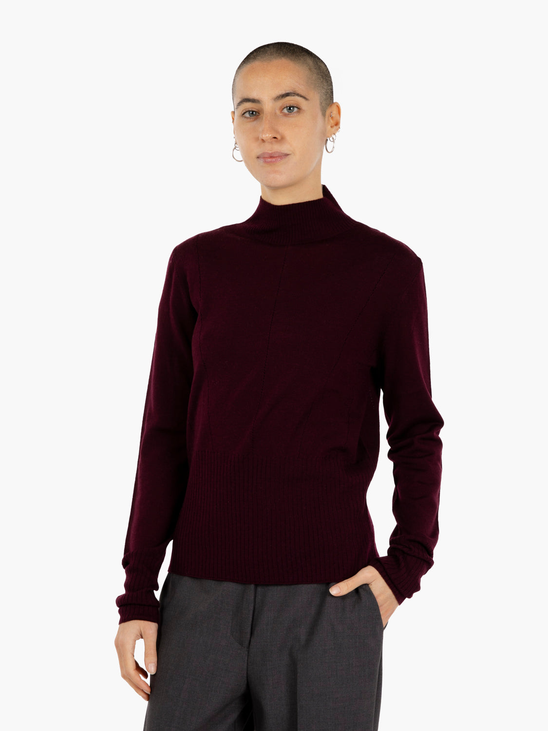 PURPLE/RED HIGH NECK SWEATER 8K0333/KM36_M536