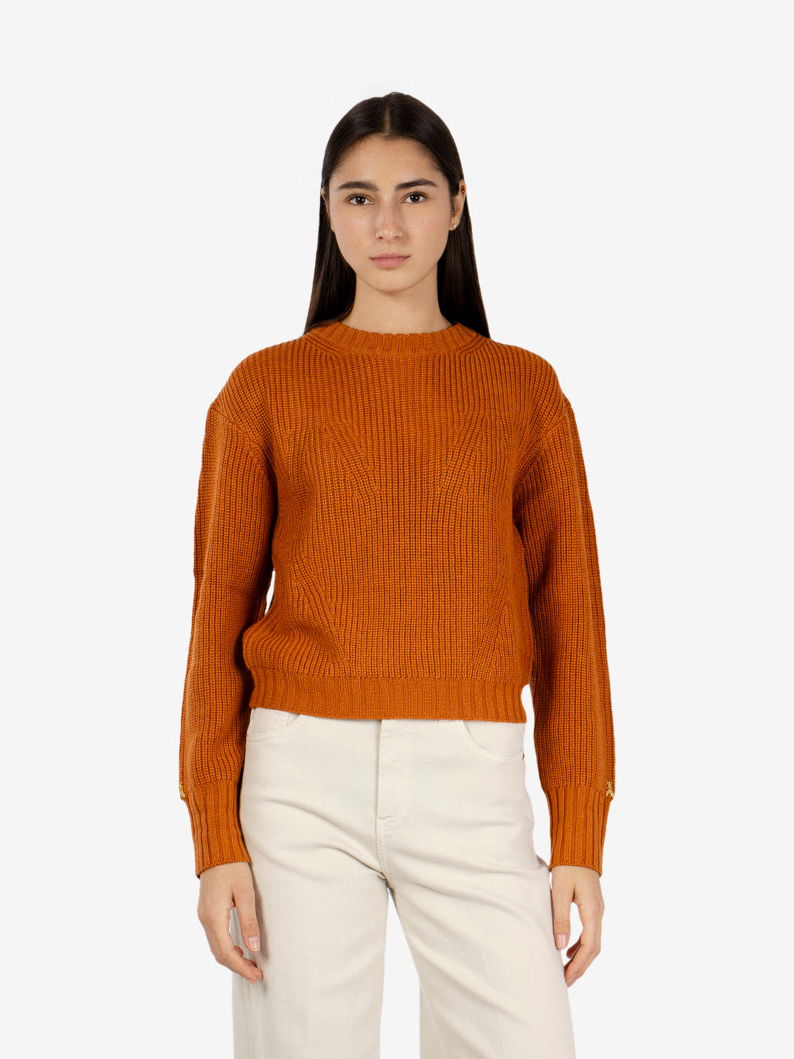 ROUND NECK SWEATER ENGLISH RIB WARM CARAMEL 2K0009/K9O3A_B912