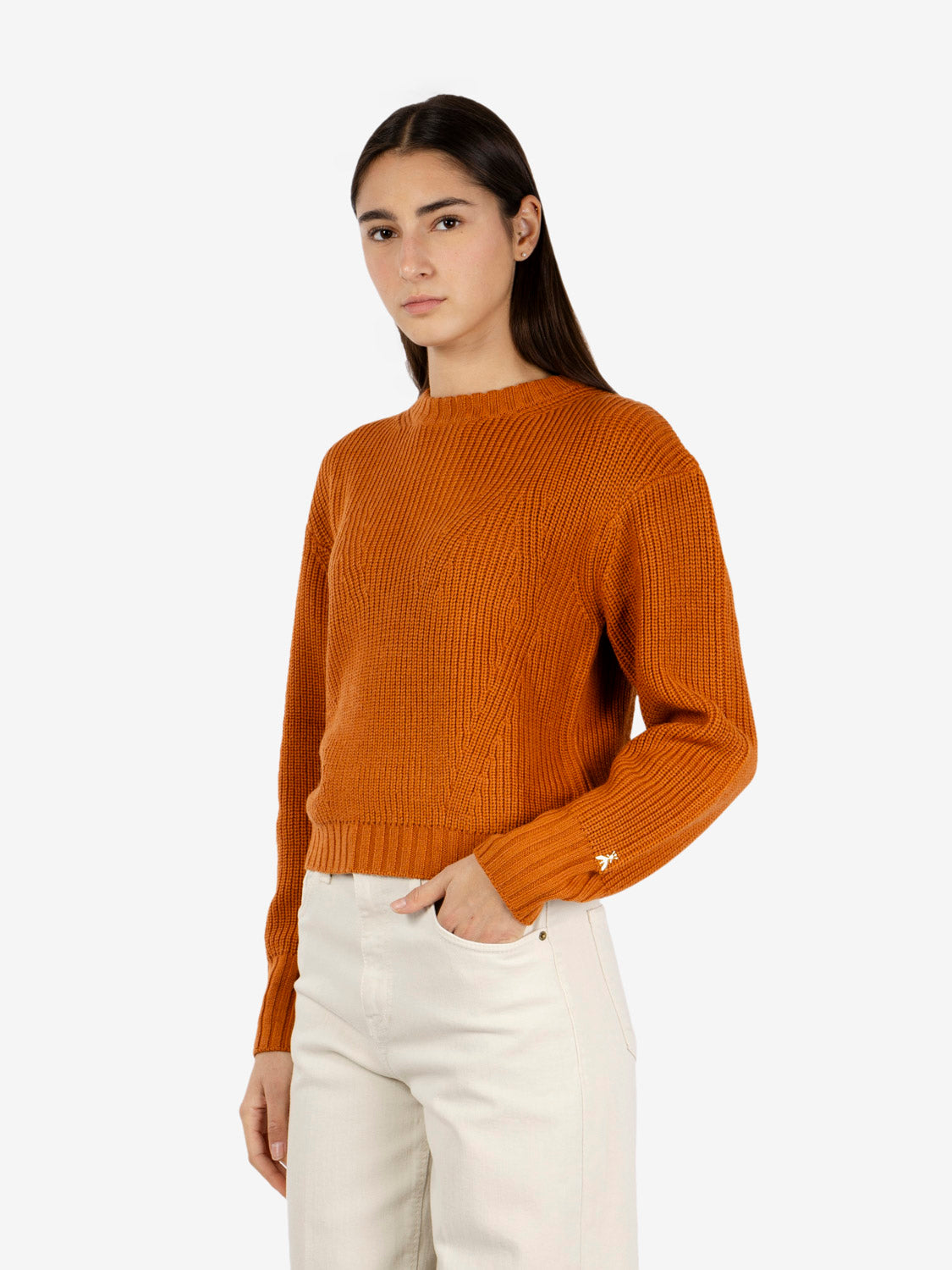 ROUND NECK SWEATER ENGLISH RIB WARM CARAMEL 2K0009/K9O3A_B912