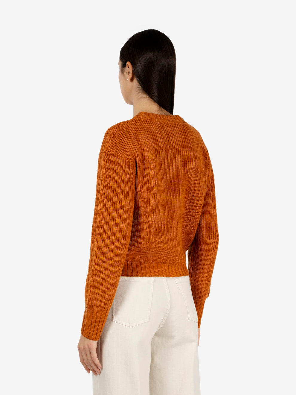 ROUND NECK SWEATER ENGLISH RIB WARM CARAMEL 2K0009/K9O3A_B912