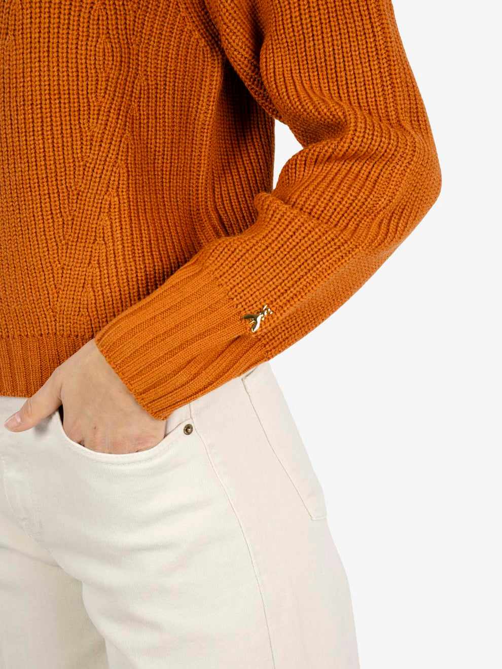 ROUND NECK SWEATER ENGLISH RIB WARM CARAMEL 2K0009/K9O3A_B912