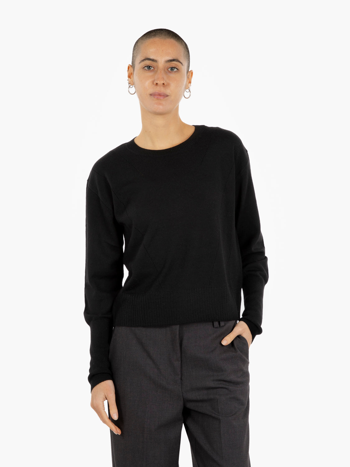 CREW NECK SWEATER BLACK 8K0334/KM36_K103