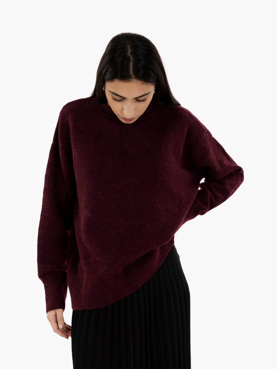 Purple crew neck oversized sweater