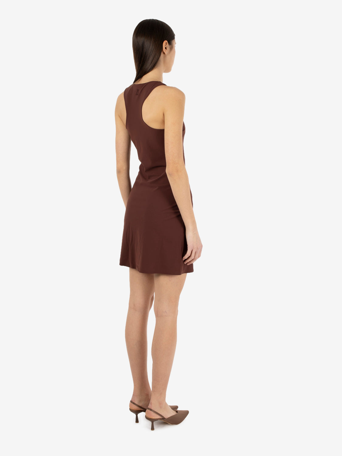 Mini abito stretch wood brown