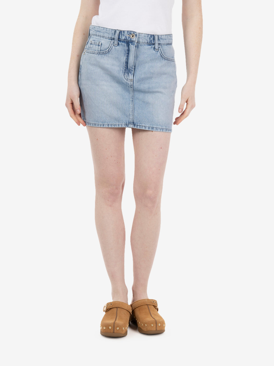 Minigonna in jeans summer blue wash