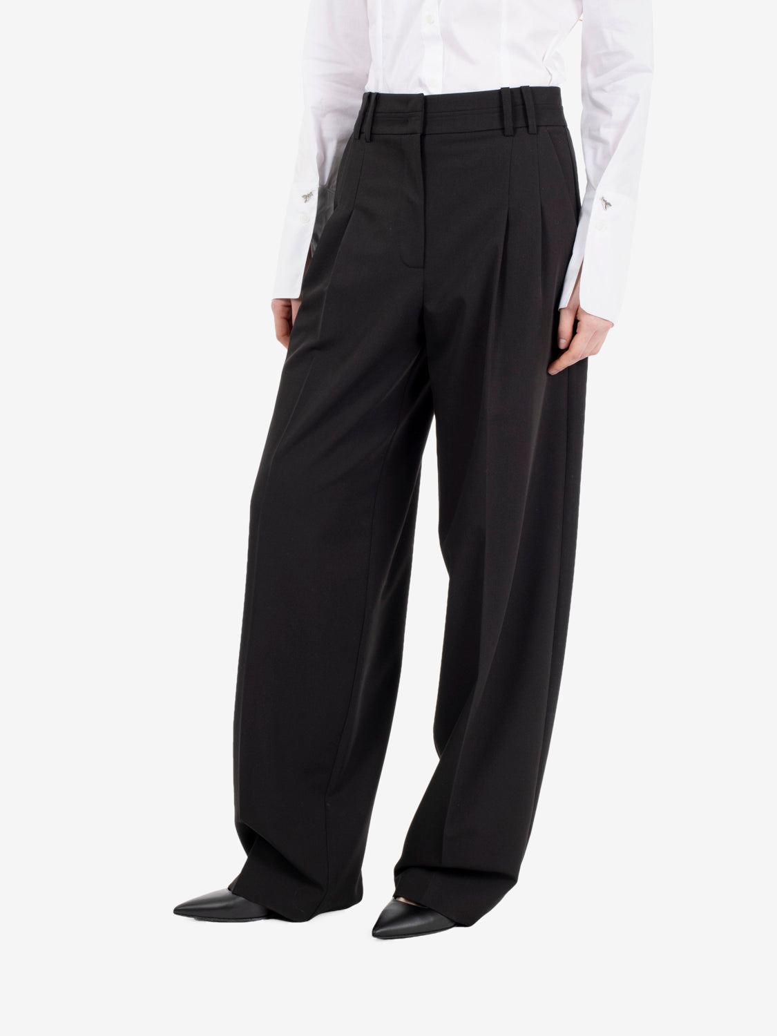 Pantalone doppia pinces nero