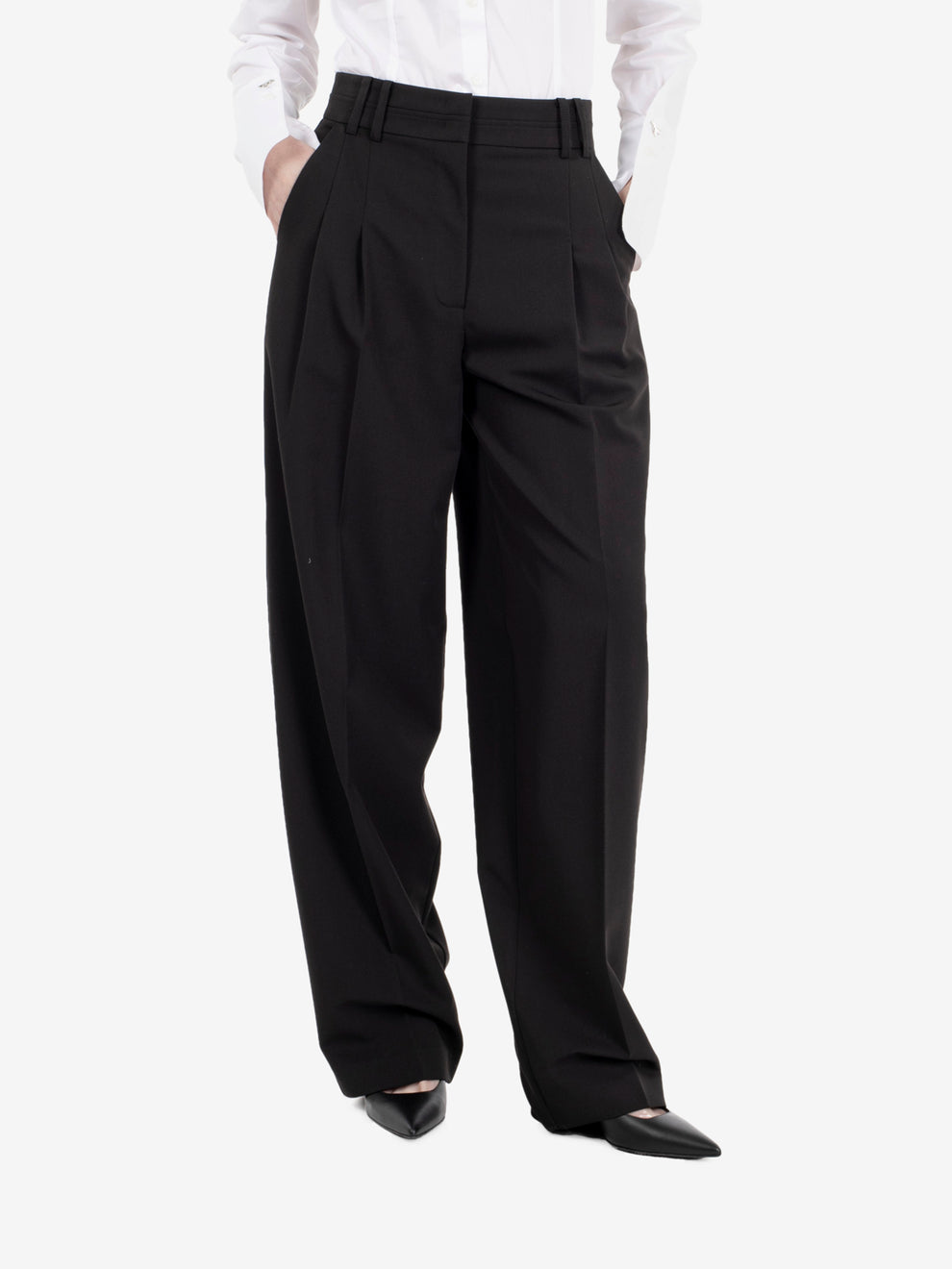 Pantalone doppia pinces nero